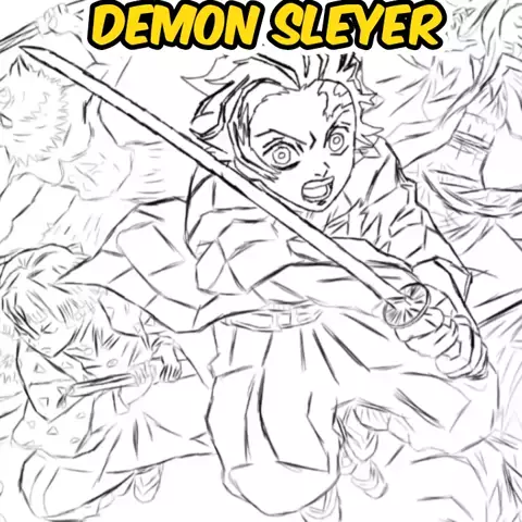 desenho facil demon slayer